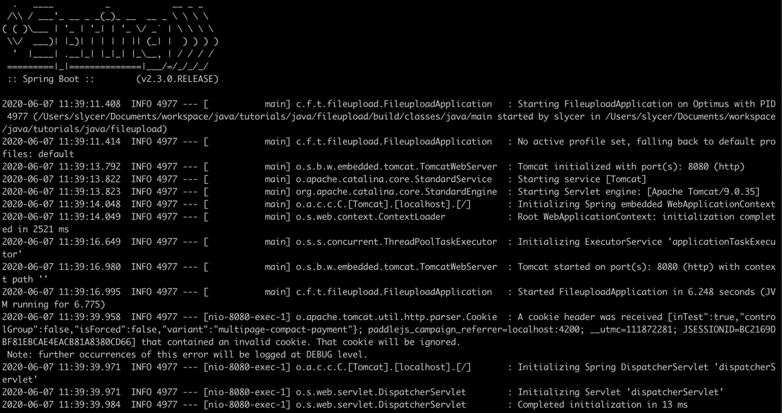 Running Fileupload Spring Boot